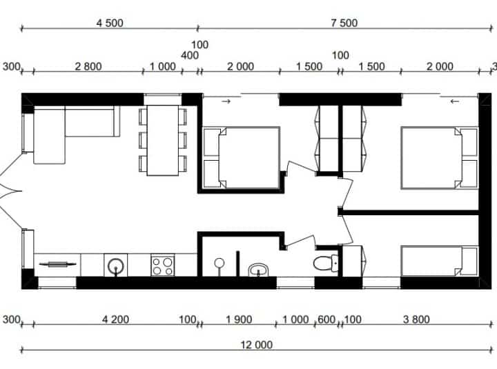 Tiny Villa 60 LXRY 1 Floor Plan